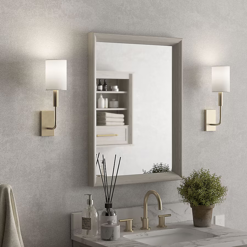 Ellen DeGeneres Riven 22-in x 30-in Coastal Oak Framed Bathroom Vanity Mirror, 1480MR-22-283, FINAL PRICE: $79.99 + Tax