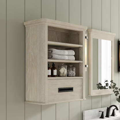 Alpine Reserve Larsen 24-inch Cerused Natural Oak Soft Close Bathroom Wall Cabinet, 1694WC-24-274, FINAL PRICE: $49.99 + Tax