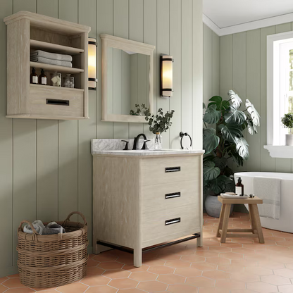 Alpine Reserve Larsen 24-inch Cerused Natural Oak Soft Close Bathroom Wall Cabinet, 1694WC-24-274, FINAL PRICE: $49.99 + Tax