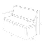 Summit Lane Charlee 50-in W x 33.86-in H Wicker Steel Love Seat Bench, 22044-R1   5106733  *HD2409, Retail: $224, FINAL PRICE: $139.99 + TAX