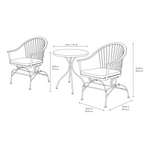 Summit Lane Billings 3-Piece Black Bistro Patio Dining Set Steel Round Table with 2 Green Cushions Spring Motion Chairs, LG-24302-3PC   5462143 *HD2409, Retail: $328, FINAL PRICE: $199.99 + TAX