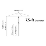 Style Selections 7.5-Feet Steel Green Push-button Tilt Market Patio Umbrella, UCS18102A-11  #5462186 *JR2509, Retail: $59.00, FINAL PRICE: $37.99 + TAX