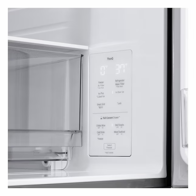 LG Standard-Depth 28.6-cu ft 4-Door Smart Compatible French Door Refrigerator with Dual Ice Maker with Water and Ice Dispenser (PrintProof Stainless Steel), LF29H8330S/01 *JR2509, Retail: $3,699.00, FINAL PRICE: $1,599.99 + TAX