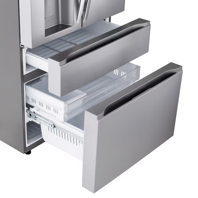 LG Standard-Depth 28.6-cu ft 4-Door Smart Compatible French Door Refrigerator with Dual Ice Maker with Water and Ice Dispenser (PrintProof Stainless Steel), LF29H8330S/01 *JR2509, Retail: $3,699.00, FINAL PRICE: $1,599.99 + TAX