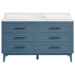 Origin 21 Edison 60-in Chambray Vanity with Semi-Recessed Engineered Carrara Marble Top, 1690VA-60-318-925-SR, FINAL PRICE: $999.99 + Tax