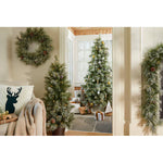 Holiday Living 7.5-ft Flocked Snowy Berkshire Pre-lit Artificial Christmas Tree with White LED Lights