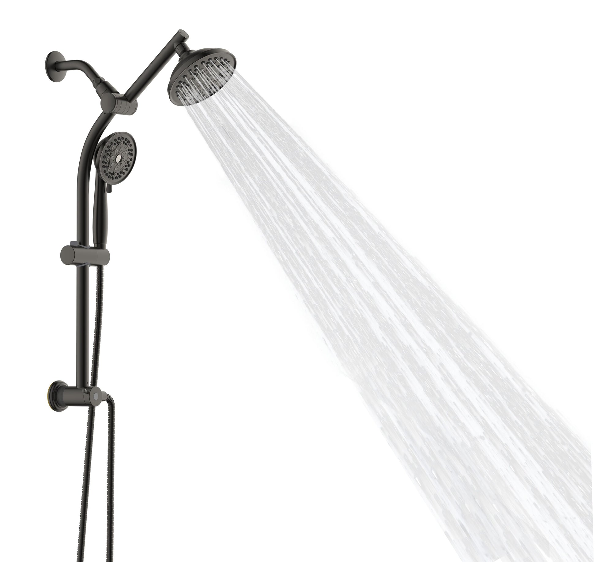 Alpine Reserve Matte Black 5.98-in Shower Faucet Bar System with 2-way Diverter