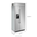KitchenAid 20.8-cu ft Counter-Depth 36-in Side-by-Side Refrigerator Built-In + Water and Ice Dispenser (Stainless Steel), KBSD706MPS/00 *JR2510, Retail: $11,099.00, FINAL PRICE: $6,999.99 + TAX