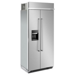 KitchenAid 20.8-cu ft Counter-Depth 36-in Side-by-Side Refrigerator Built-In + Water and Ice Dispenser (Stainless Steel), KBSD706MPS/00 *JR2510, Retail: $11,099.00, FINAL PRICE: $6,999.99 + TAX