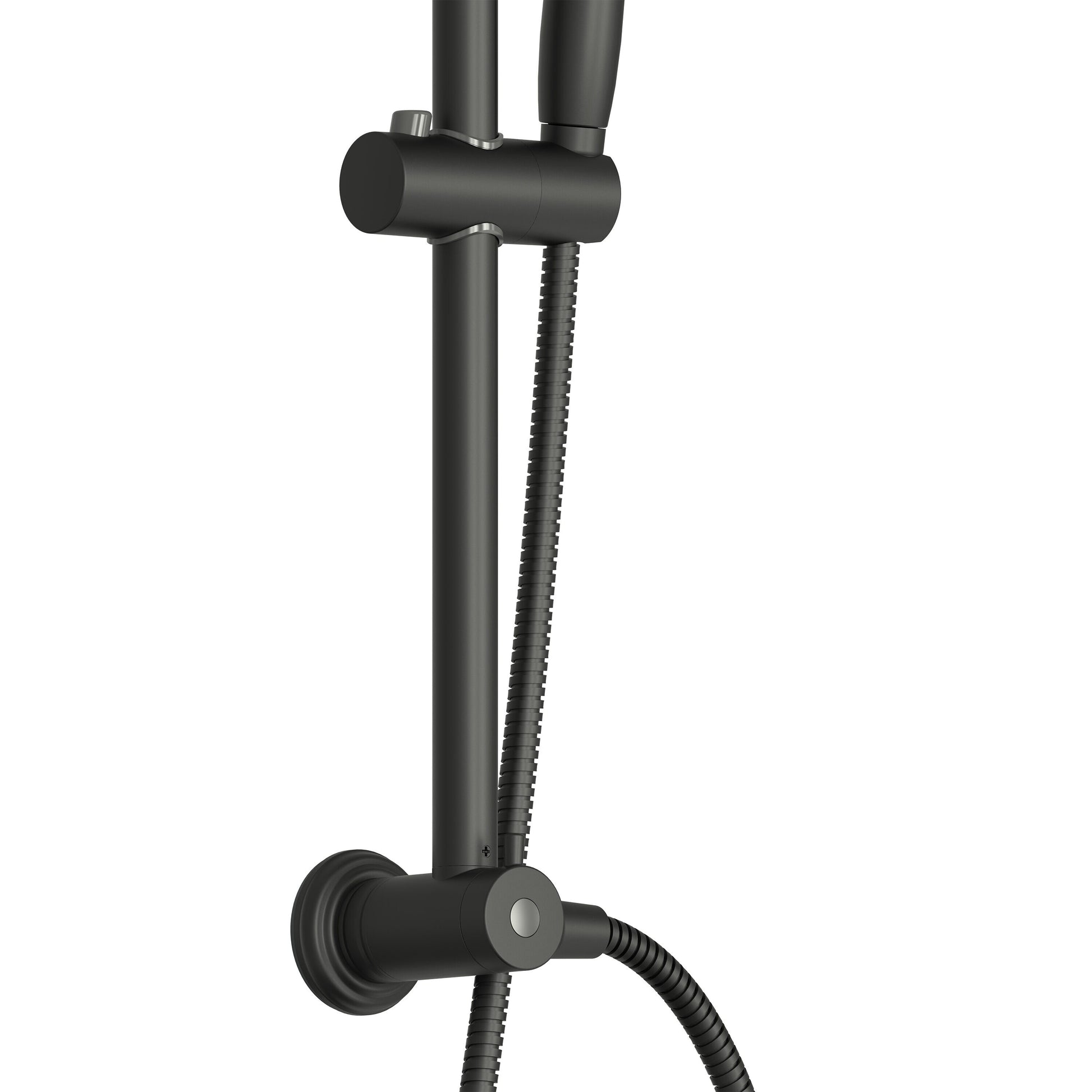 Alpine Reserve Matte Black 5.98-in Shower Faucet Bar System with 2-way Diverter