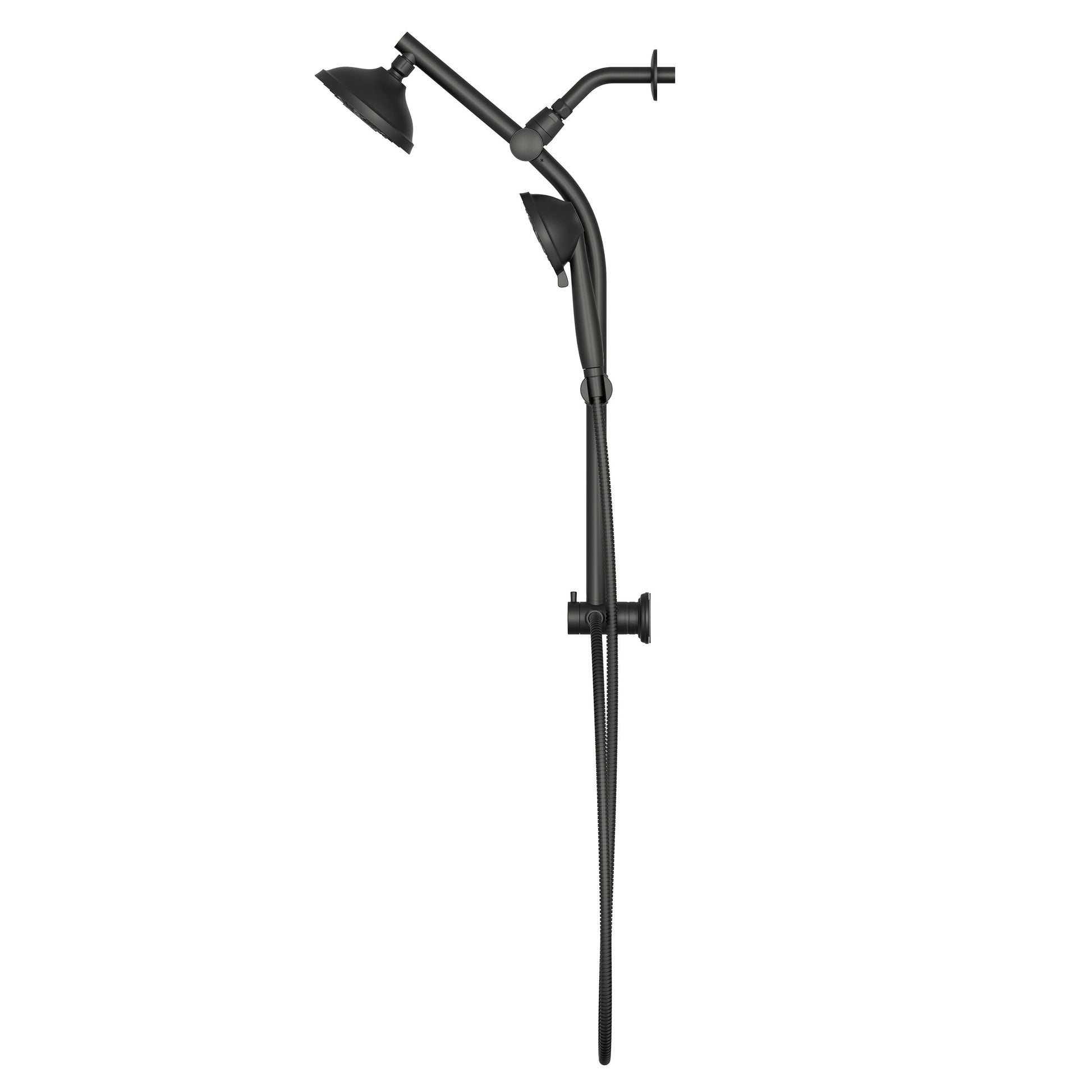 Alpine Reserve Matte Black 5.98-in Shower Faucet Bar System with 2-way Diverter