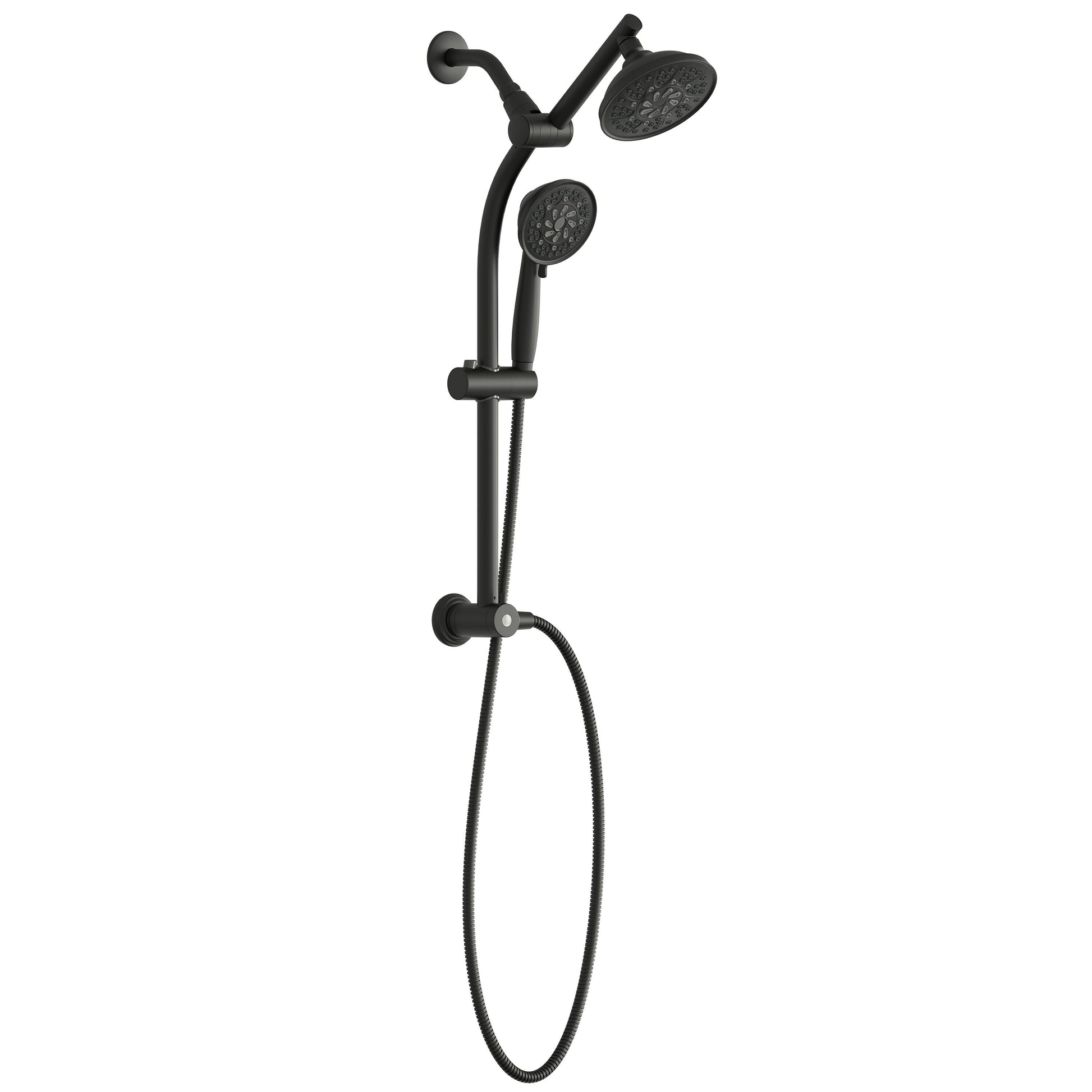 Alpine Reserve Matte Black 5.98-in Shower Faucet Bar System with 2-way Diverter
