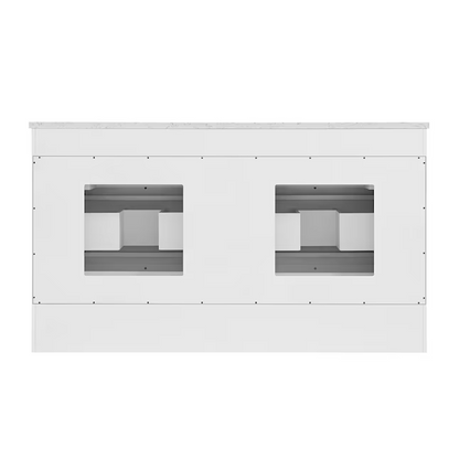 Greentouch Home Knowell 60-in White Oak Semi-Recessed Double Sink Bathroom Vanity with Engineered Carrara Marble Top, 1883VA-60-241-925-SR, FINAL PRICE: $1299.99 + Tax
