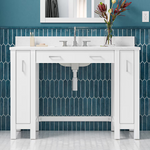 ** Assembly Required ** Alpine Reserve Odell ADA 48-in White Undermount Single Sink Bathroom Vanity with Carrara Engineered Marble Top, 1808VADA-48-201-925-UM, [FB268], FINAL PRICE: $749.99 + Tax