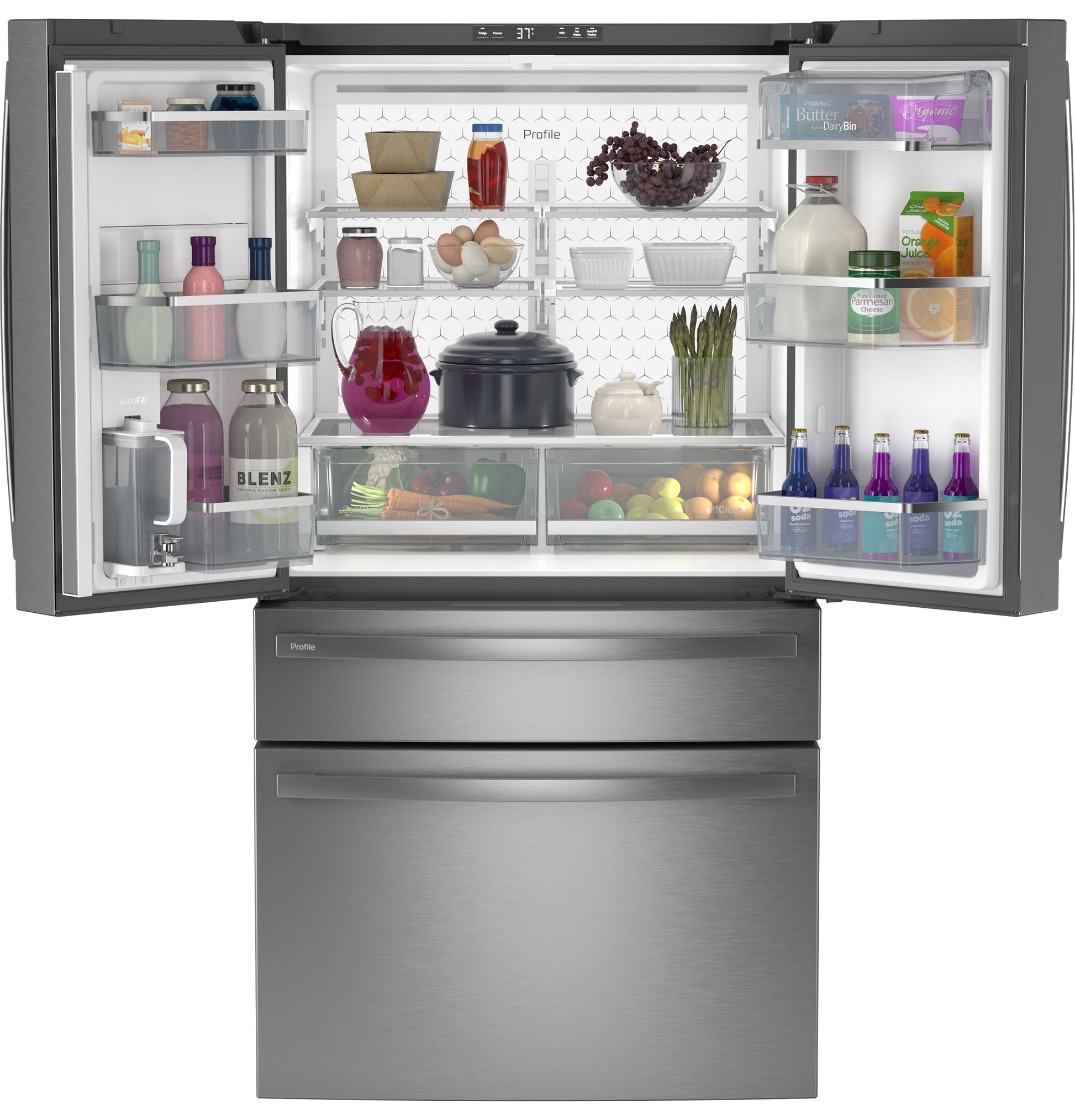 GE Profile Standard-Depth 28.7-cu ft 36-in Wide with Ice Maker ( Fingerprint-resistant Stainless Steel ) ENERGY STAR Certified