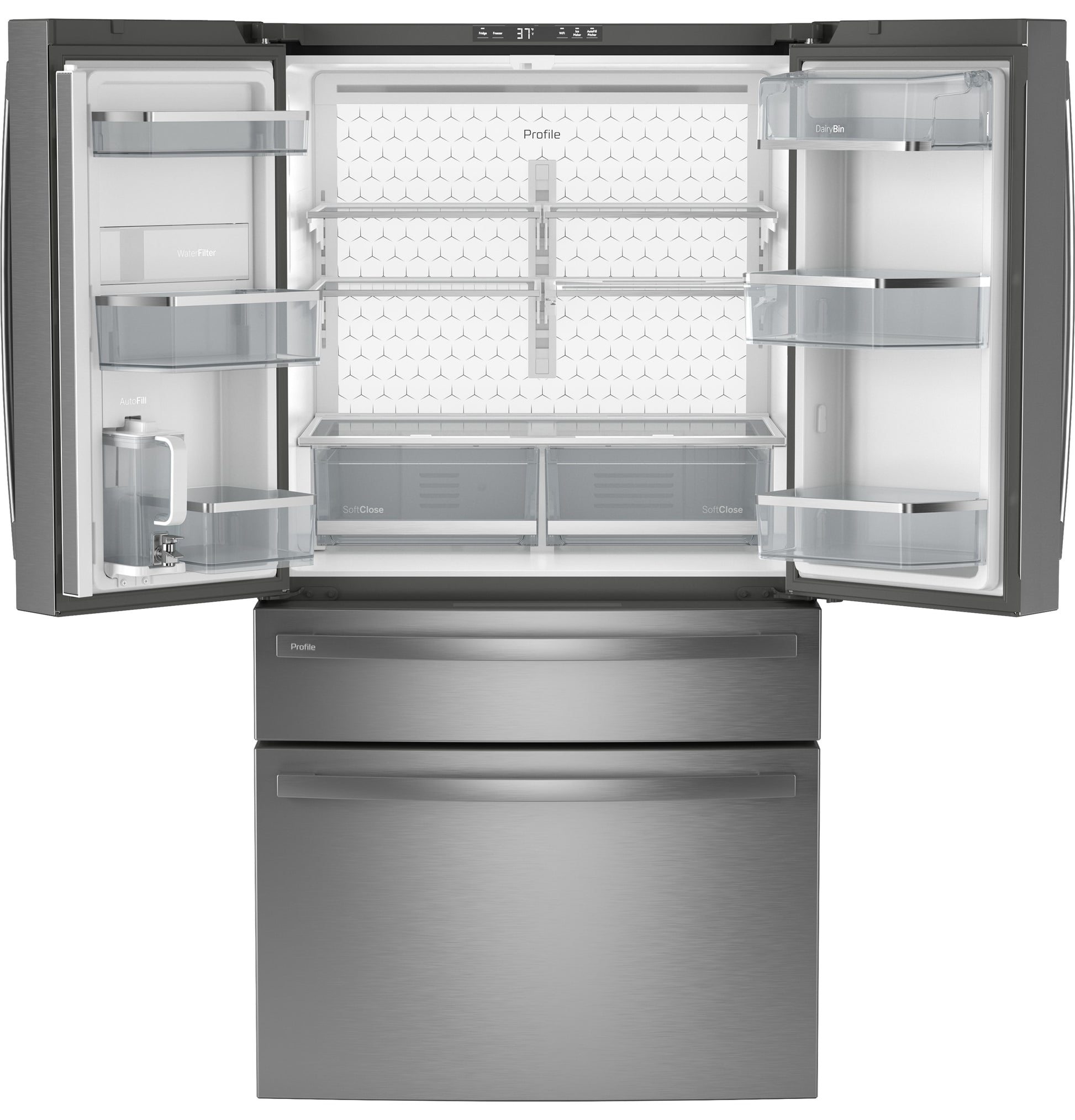 GE Profile Standard-Depth 28.7-cu ft 36-in Wide with Ice Maker ( Fingerprint-resistant Stainless Steel ) ENERGY STAR Certified