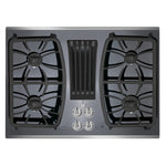 GE Profile 30-in 4 burners Stainless Steel Gas Cooktop with Downdraft Exhaust