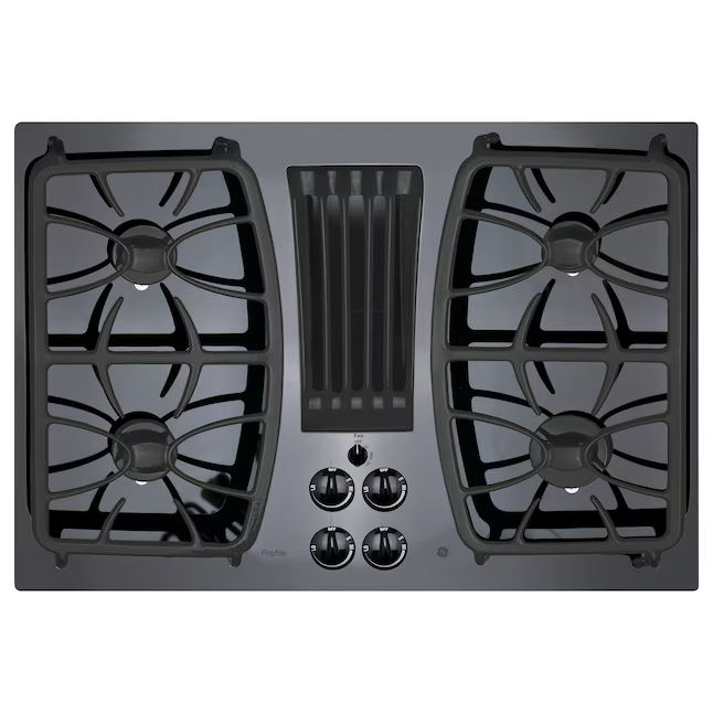 GE Profile 30-in 4 burners Black Gas Cooktop with Downdraft Exhaust, PGP9830DRBB *JR2507, Retail: $2,999.00, FINAL PRICE: $1,799.99 + TAX