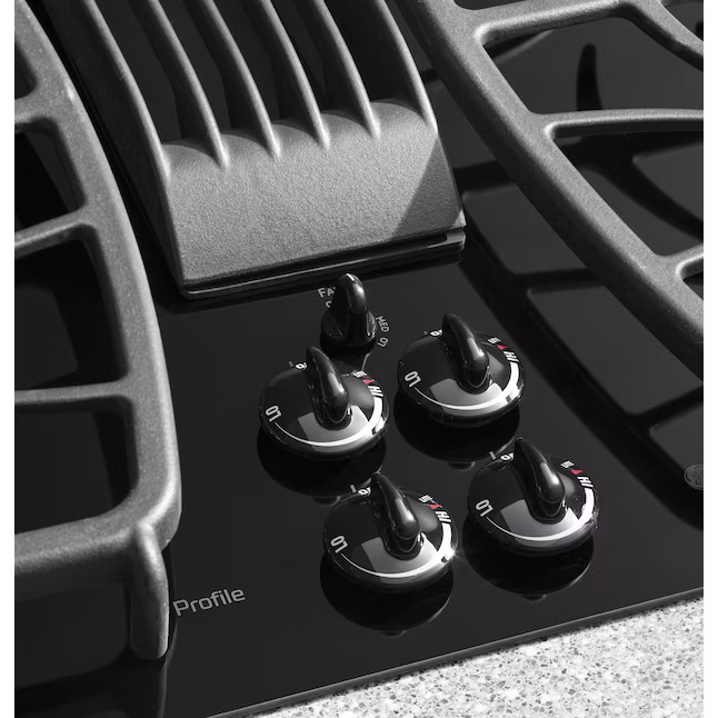 GE Profile 30-in 4 burners Black Gas Cooktop with Downdraft Exhaust, PGP9830DRBB *JR2507, Retail: $2,999.00, FINAL PRICE: $1,799.99 + TAX
