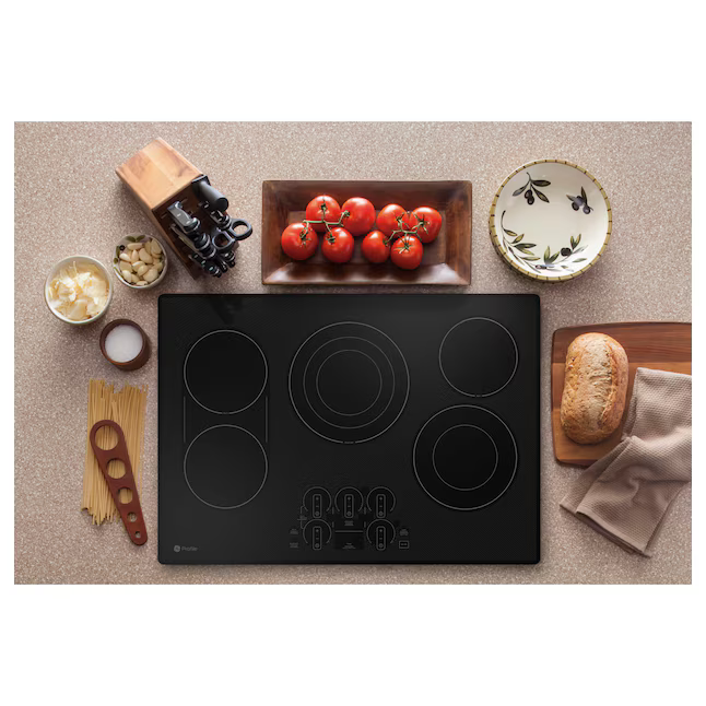 GE Profile 36-in 5 burners Smooth Surface (Radiant) Black Smart Compatible Electric Cooktop with Bridge Element, PEP7036DTBB *JR2508, Retail: $2,199.00, FINAL PRICE: $999.99 + TAX