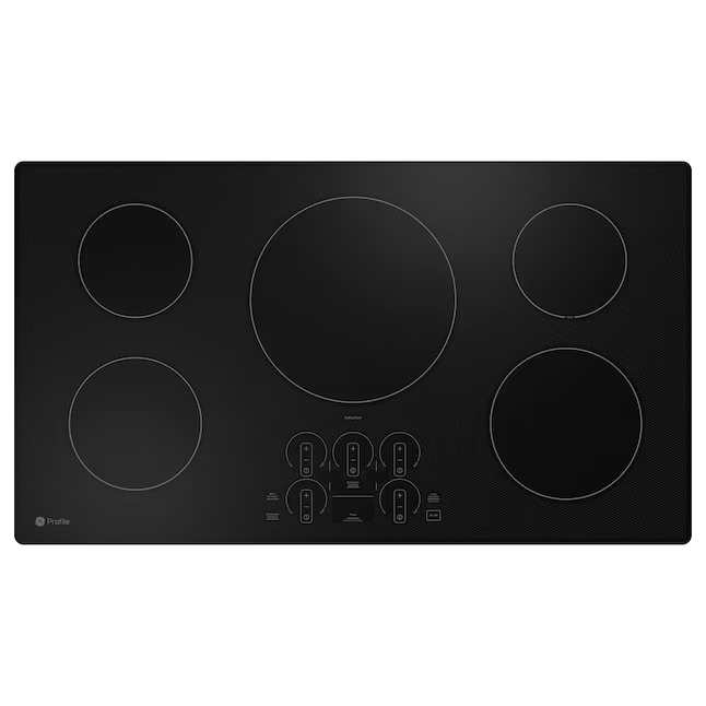 GE Profile 36-in 5 burners Black Smart Compatible Induction Cooktop, PHP7036DTBB *JR2508, Retail: $2,499.00, FINAL PRICE: $1,249.99 + TAX