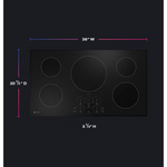 GE Profile 36-in 5 burners Black Smart Compatible Induction Cooktop