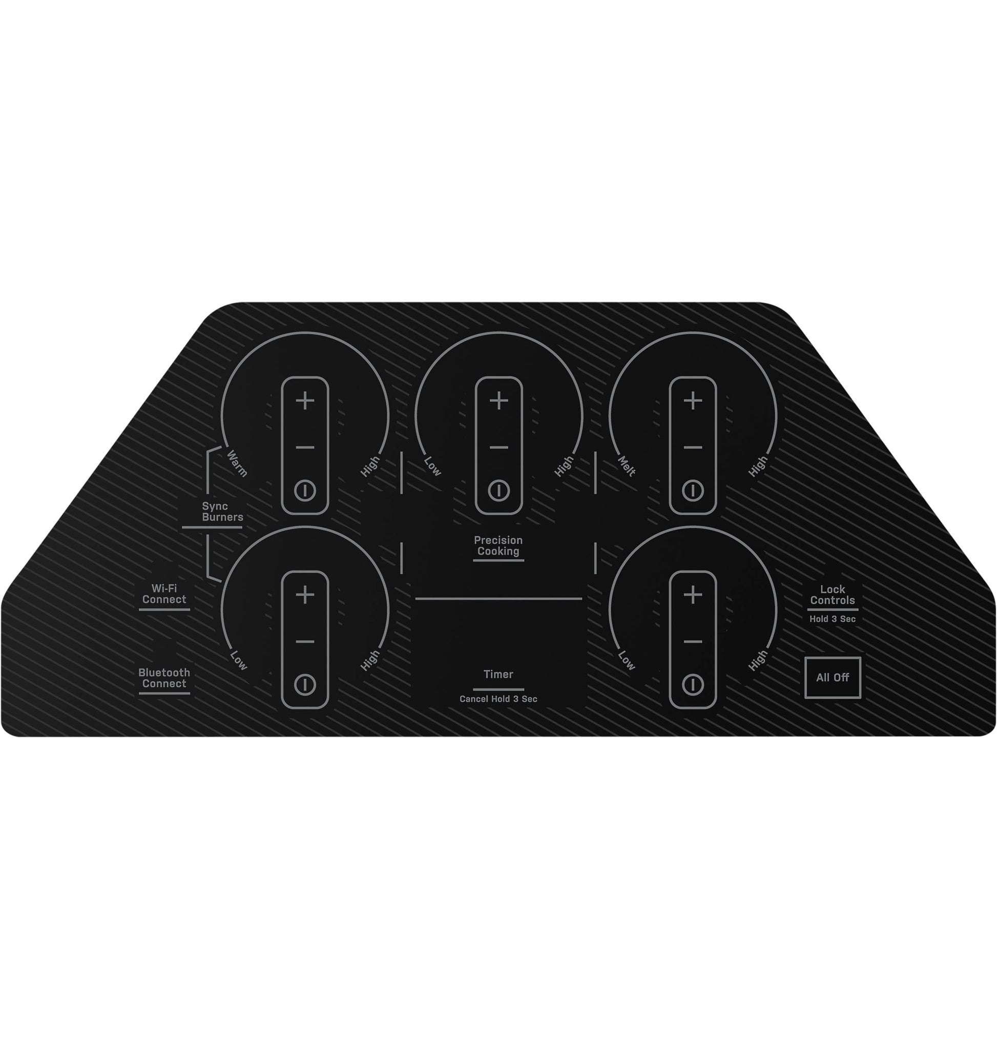 GE Profile 36-in 5 burners Black Smart Compatible Induction Cooktop with Bridge Element