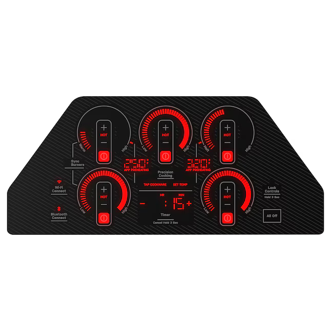 GE Profile 36-in 5 burners Black Smart Compatible Induction Cooktop