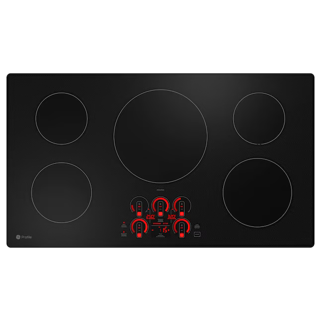 GE Profile 36-in 5 burners Black Smart Compatible Induction Cooktop