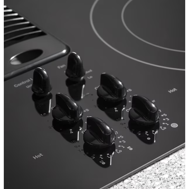GE Profile 30-in 4 burners Smooth Surface (Radiant) Black Electric Cooktop with Downdraft Exhaust with Bridge Element, PP9830DRBB *JR2508, Retail: $2,699.00, FINAL PRICE: $1,499.99 + TAX