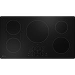 GE Profile 36-in 5 burners Black Smart Compatible Induction Cooktop with Bridge Element