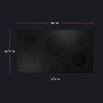 GE Profile 36-in 5 burners Black Smart Compatible Induction Cooktop with Bridge Element