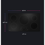GE Profile 36-in 5 Burners Black Smart Induction Cooktop with Bridge Element