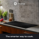 GE Profile 36-in 5 burners Black Smart Compatible Induction Cooktop with Bridge Element