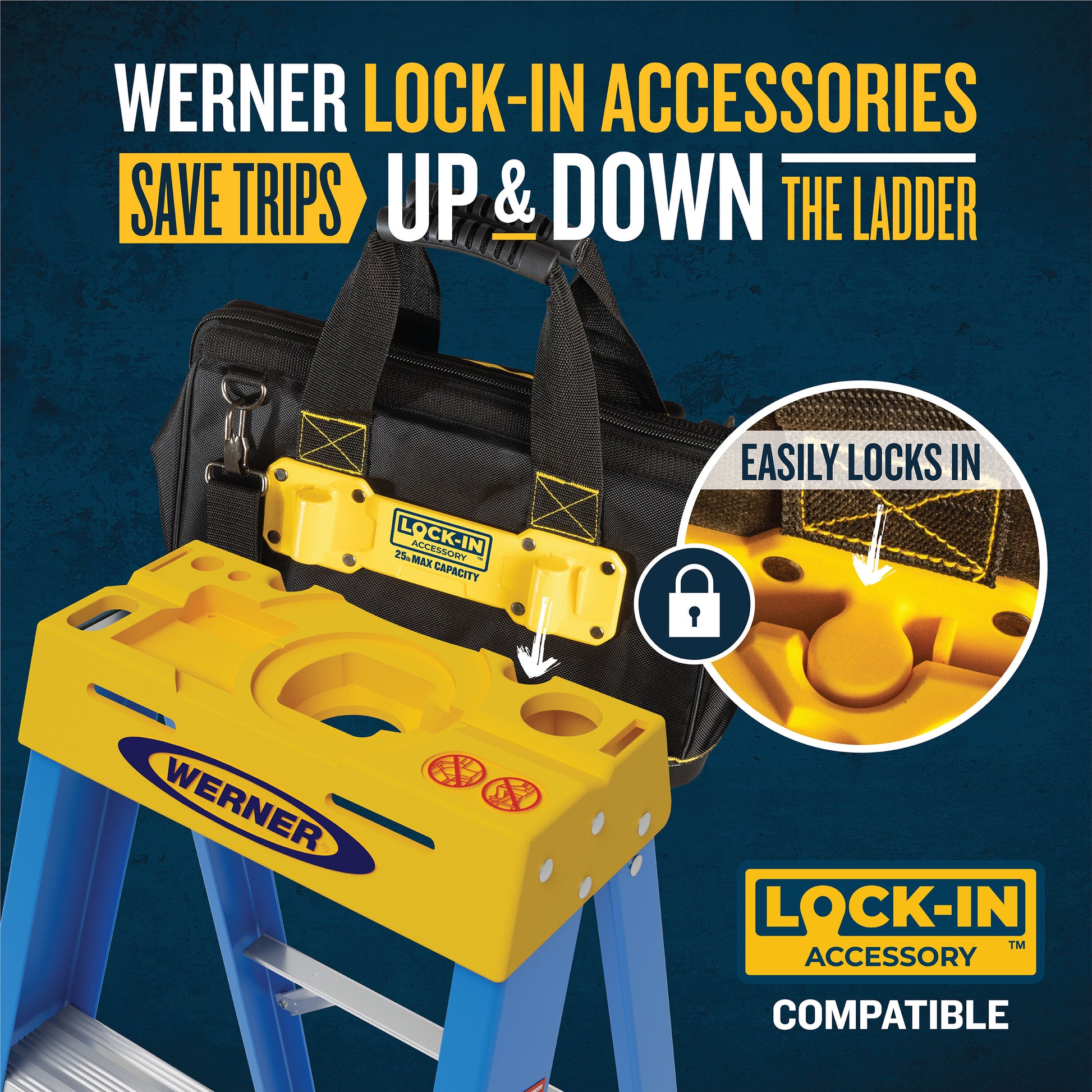 Werner FS100 4-ft ( 8-ft Reach Height ) Fiberglass Type 1 - 250 lbs. Load Capacity Step ladder