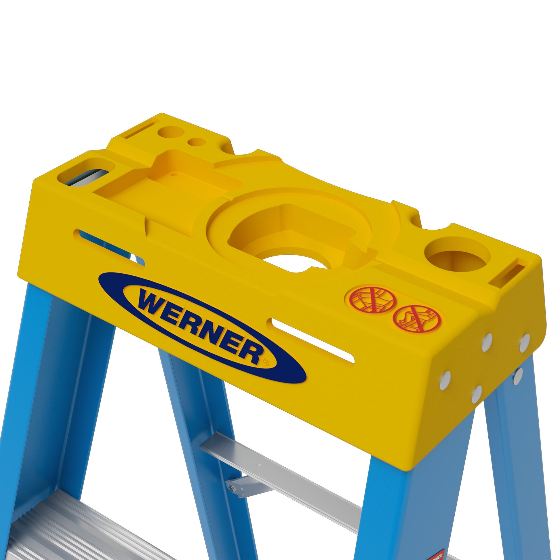 Werner FS100 4-ft ( 8-ft Reach Height ) Fiberglass Type 1 - 250 lbs. Load Capacity Step ladder