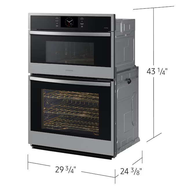 Samsung 30-in Self + Steam Cleaning Air Fry Smart Compatible Microwave Wall Oven Combo (Stainless Steel), NQ70CG600DSR/AA *JR2510, Retail: $4,299.00, FINAL PRICE: $2,099.99 + TAX