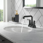 Delta Saylor Two Handle Tract-Pack Centerset Bathroom Faucet in Matte Black, 2536-BLTP-DST, MRSP: $285.6, FINAL PRICE: $ + TAX