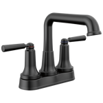 Delta Saylor Two Handle Tract-Pack Centerset Bathroom Faucet in Matte Black, 2536-BLTP-DST, MRSP: $285.6, FINAL PRICE: $ + TAX