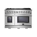 FORNO Massimo 48-in 8 burners 4.32-cu ft / 2.26-cu ft Air Fry Convection Oven Freestanding Double Oven Gas Range