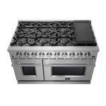 FORNO Massimo 48-in 8 burners 4.32-cu ft / 2.26-cu ft Air Fry Convection Oven Freestanding Double Oven Gas Range