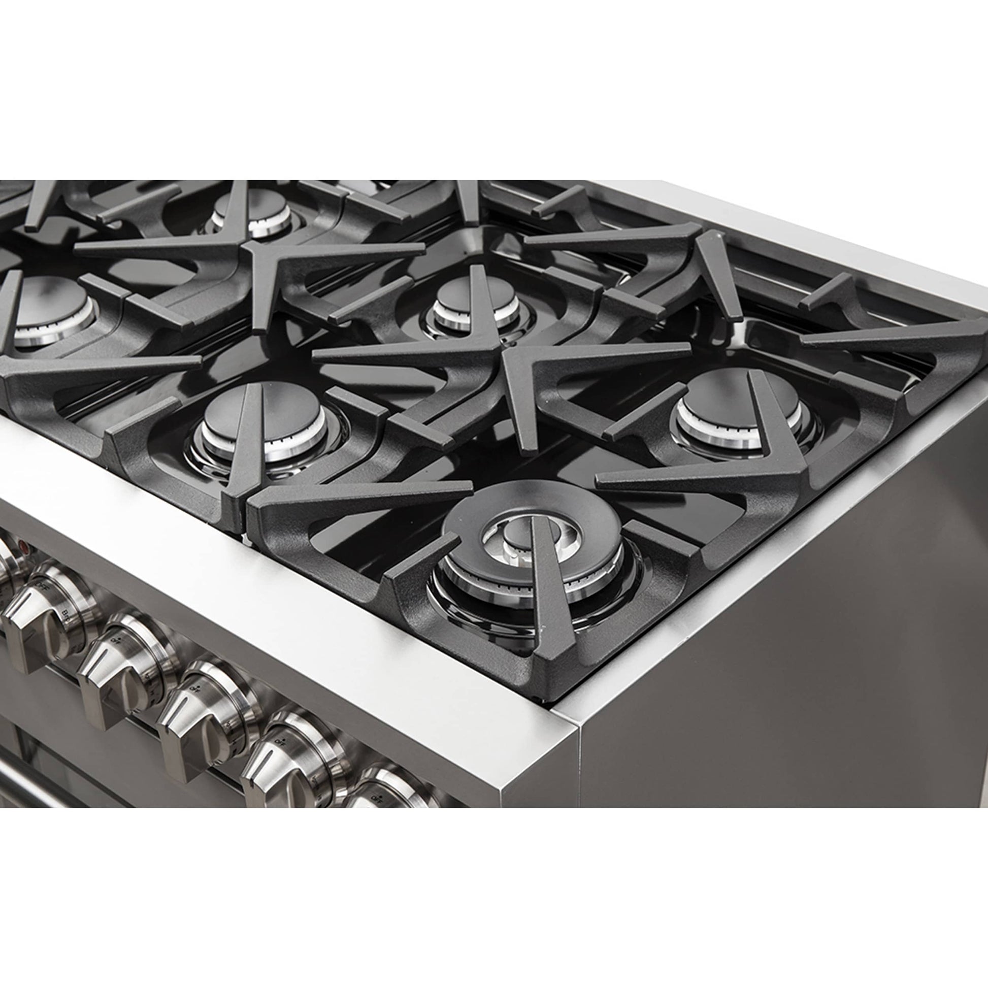 FORNO Massimo 48-in 8 burners 4.32-cu ft / 2.26-cu ft Air Fry Convection Oven Freestanding Double Oven Gas Range