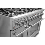 FORNO Massimo 48-in 8 burners 4.32-cu ft / 2.26-cu ft Air Fry Convection Oven Freestanding Double Oven Gas Range