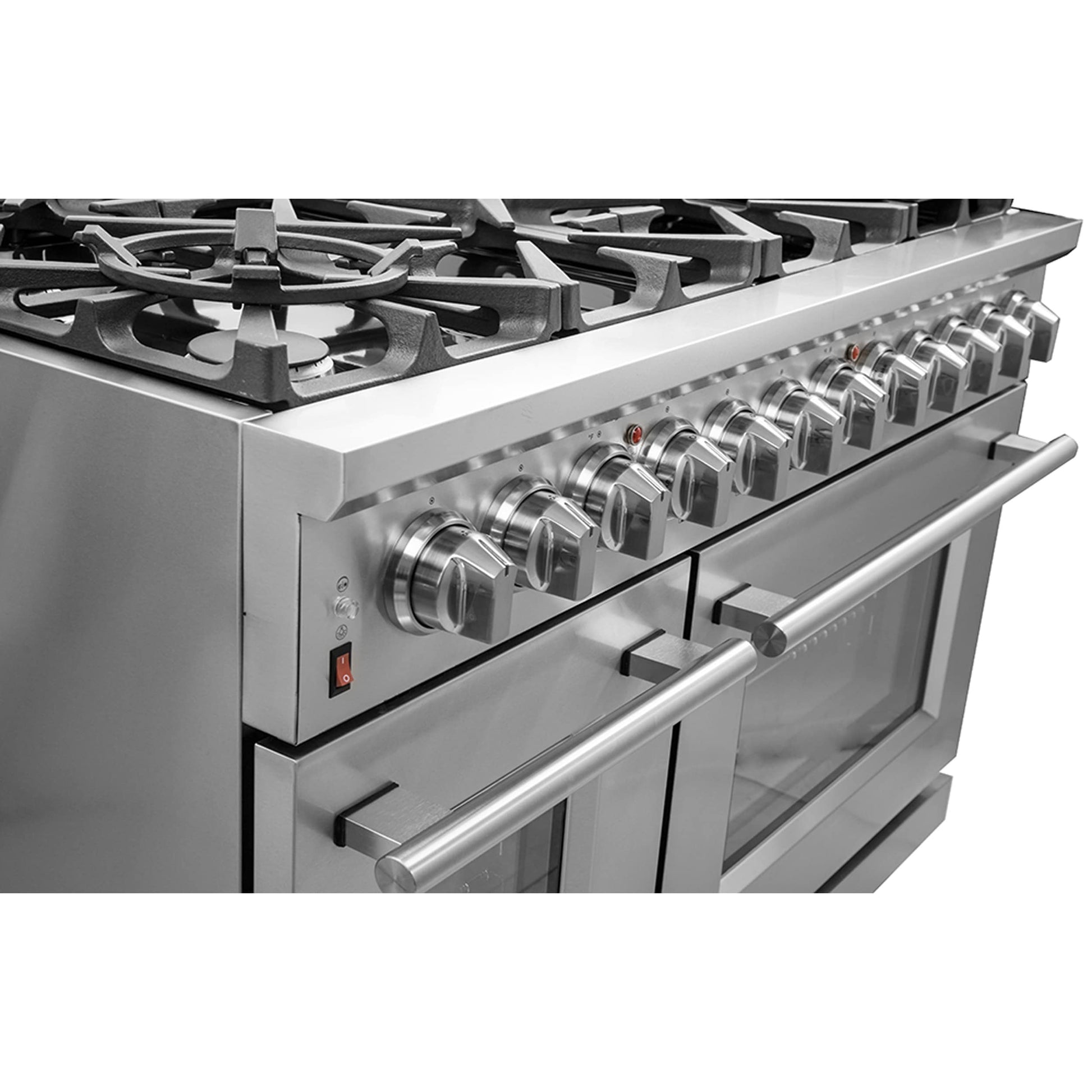 FORNO Massimo 48-in 8 burners 4.32-cu ft / 2.26-cu ft Air Fry Convection Oven Freestanding Double Oven Gas Range
