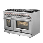 FORNO Massimo 48-in 8 burners 4.32-cu ft / 2.26-cu ft Air Fry Convection Oven Freestanding Double Oven Gas Range