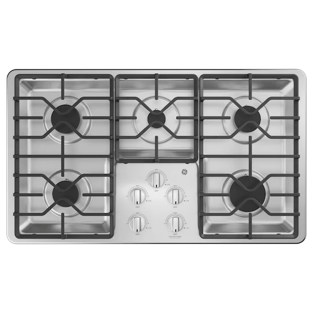 GE 36-in 5 burners Stainless Steel Gas Cooktop, JGP3036SLSS *HD2509, Retail: $1,399.00, FINAL PRICE: $579.99 + TAX
