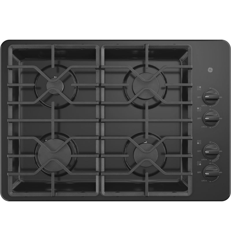 GE 30-in 4 burners Black Gas Cooktop