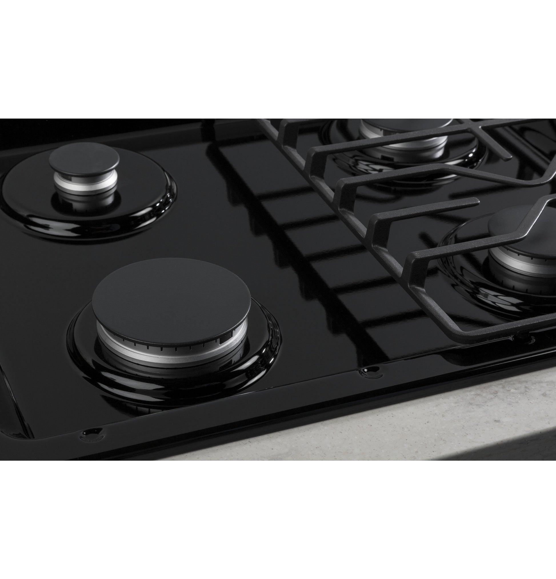 GE 30-in 4 burners Black Gas Cooktop