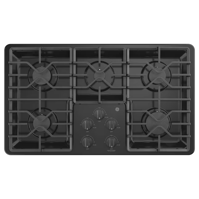 GE 36-in 5 burners Black Gas Cooktop with Power Broil Burners, JGP3036DLBB/3 *JR2510, Retail: $1,399.00, FINAL PRICE: $799.99 + TAX