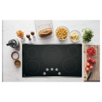 GE 36-in 5 burners Smooth Surface (Radiant) Stainless Steel Electric Cooktop, JP3036SLSS *JR2507, Retail: $1,399.00, FINAL PRICE: $649.99 + TAX